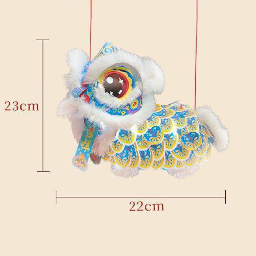 DIY Material Package New Year Lion Dance Lantern Waterproof Festival Atmosphere Handmade Lantern Hanging Ornament with Blessings
