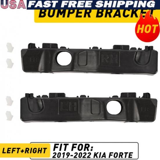 Fit   Kia Fitte Front Bracket Bumper Retainers Set Assembly Pair
