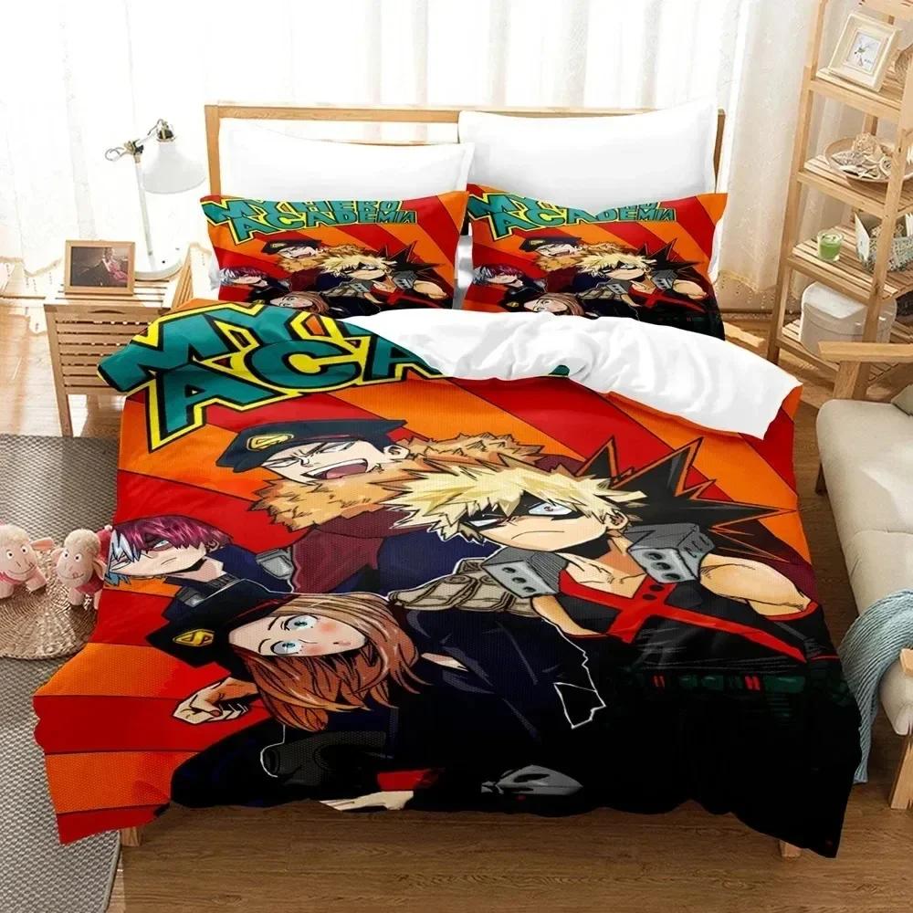 Top My Hero Academia Bedding Set Japan Anime Soft Bedclothes Single Double Queen Twin Full Size Duvet Cover For Teens Boys Bed