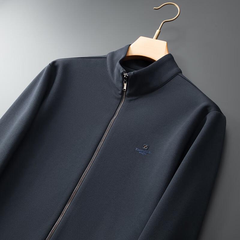 Dibinze Men's Plus Size Casual Zipper Stand Collar Sweatshirt