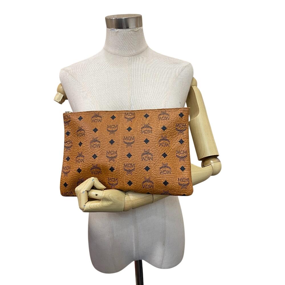 MCM Pouch clutch logo leather Vicetos business bag Brown leather Used