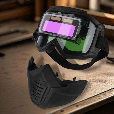 Nastavitelný pásek svářečská maska ​​Automatické ztmavení obličejového štítu Svářečské brýle Pracovní ochranné pomůcky