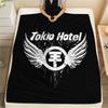1PC Tokio hotel Print Flannel Blanket, High quality All Seasons, Home Decor, Warmth and Comfort, Perfect for Christmas Gifts