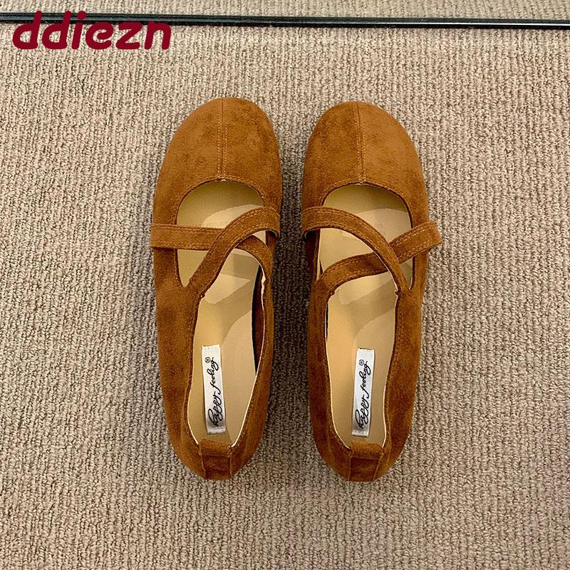 Fashion Fashion Flock Women Flats Slip On Shoes Soft Female Shallow Footwear Round Toe Ladies Mary Janes Flats Shoes  lady
