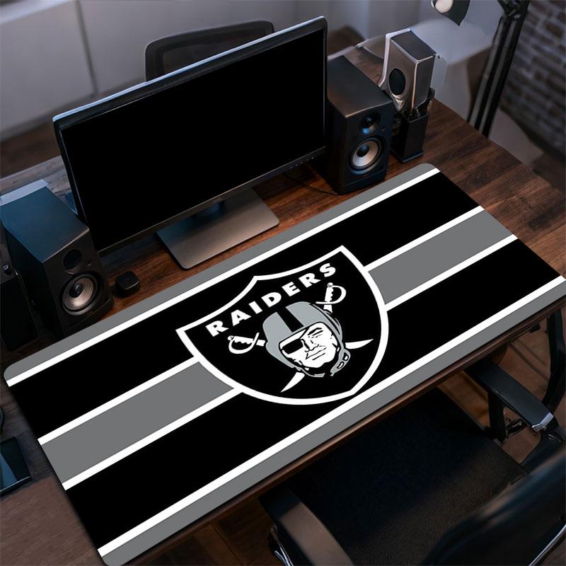 Las Vegas Raiders Mauspads, Große Gaming-Schreibtischmatte, Rutschfestes XXL-Mauspad für Laptop & Tablet, Mini-PC-Spielmatte mit genähten Kanten