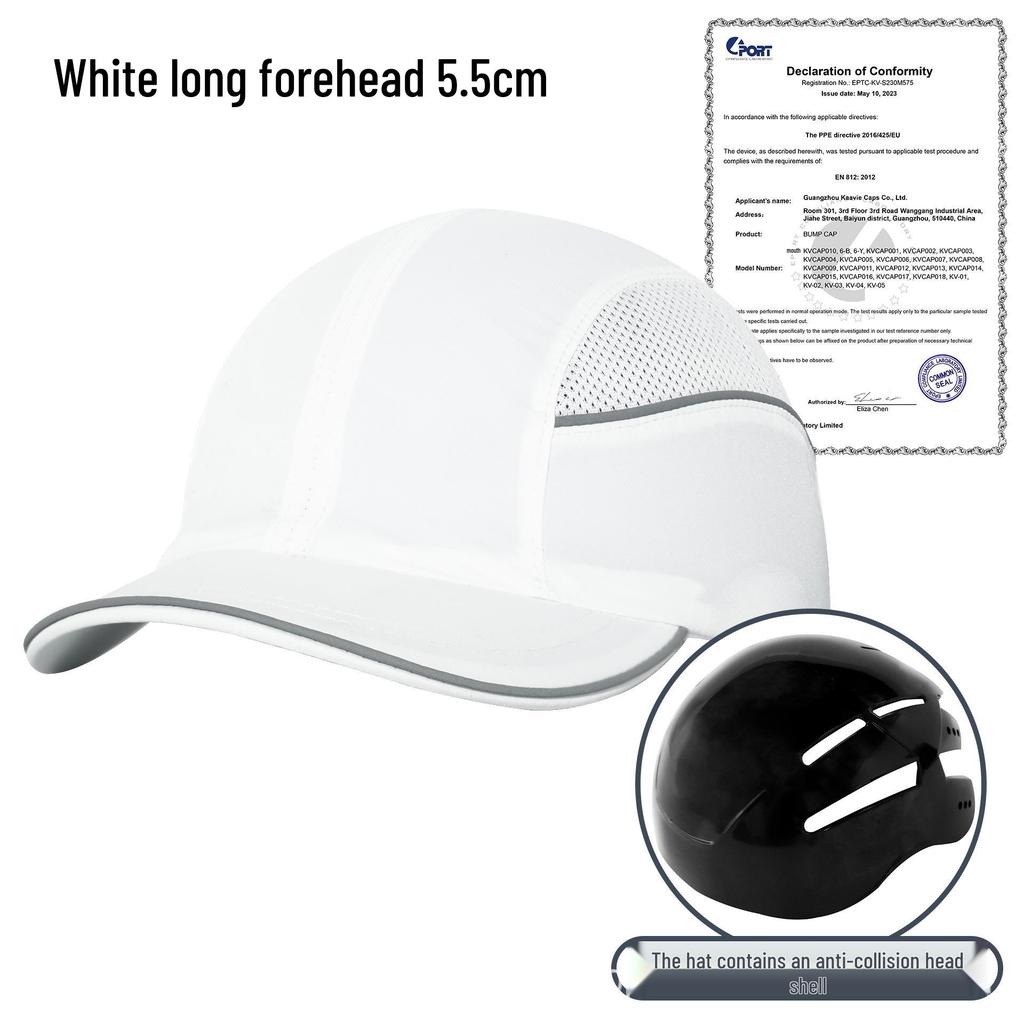 Casco Leggero Anticrocco Certificato CE: Cappello Estivo Traspirante ad Asciugatura Rapida per la Protezione del Lavoro