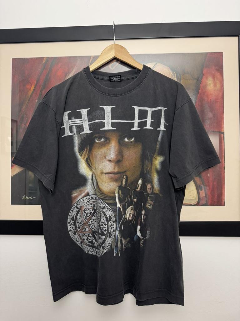 Rare 90s HIM Rock Pop Band Tshirt, remake black tee, unisex S-5XL QT924