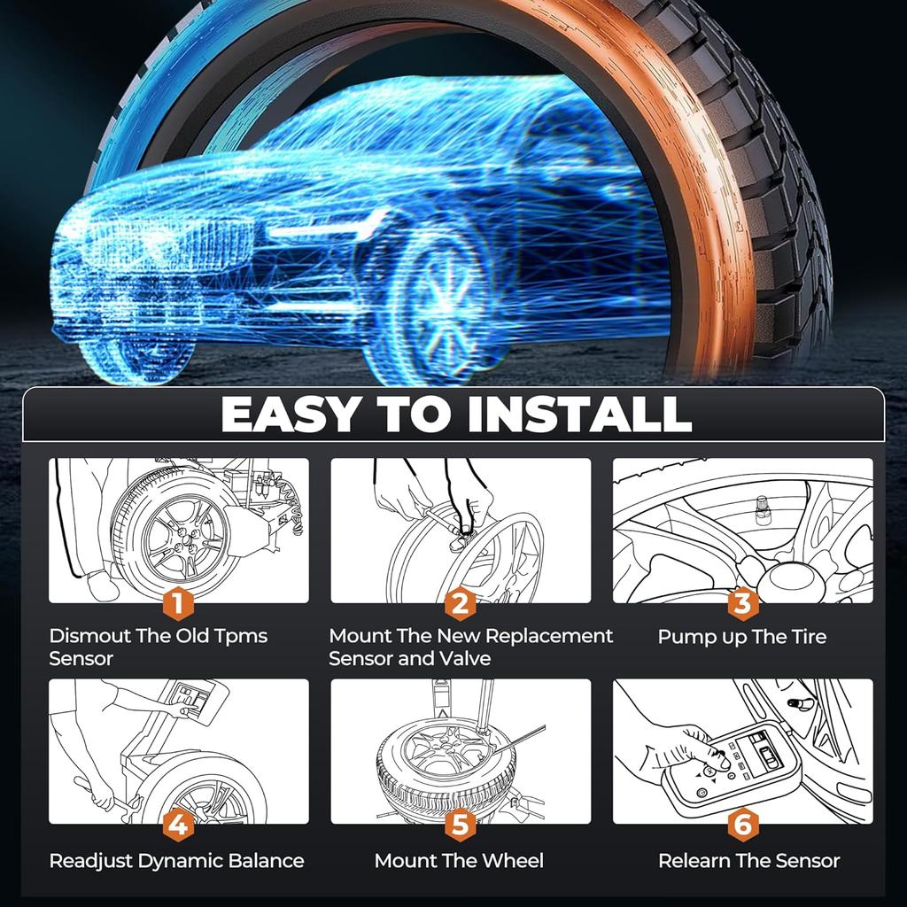 Ford TPMS Sensor, Tire Pressure Monitoring System Sensor Fit For Ford F150 F250 F350 F450 Expedition Focus Fusion Mustang, Lincoln MKZ MKS Replaces