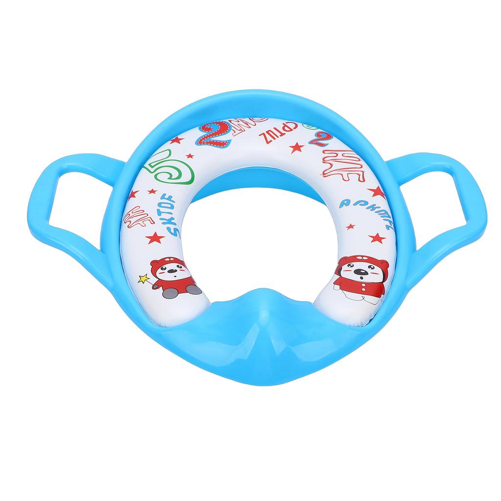 Baby Potty Training Seat for Boys Girls Toddler Potty Seat Soft Cushion with Non Slip Base Handles Splashing Guard Blue
