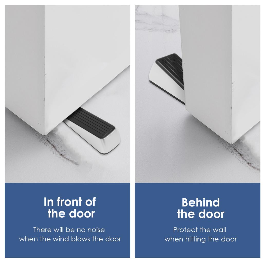 Door Stop Wedges Adjustable Versatile Rubber Door Stopper Wedges Solid Spring Door Stoppers Protective Stainless Steel Doorstop