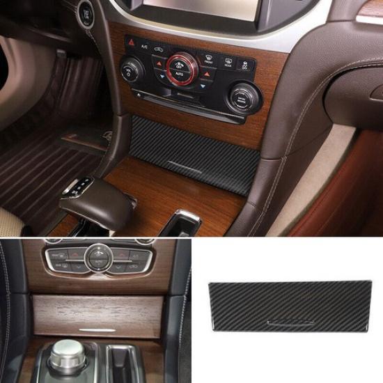 Carbon Fiber Central Console Storage Box Decor Cover Trim For Chrysler 300 2011+
