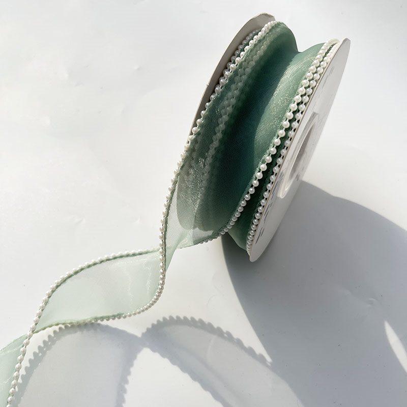 Iridescent Pearl Wave Silk Ribbon: Fishtail Yarn for Floral Arrangements & Decorations