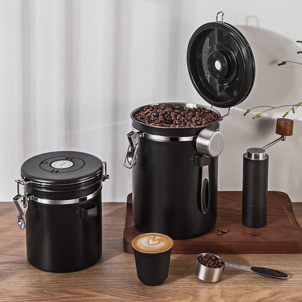 Cuchara Medidora Recipiente Hermético para Café Tarro de Acero Inoxidable para Almacenamiento de Café Cocina
