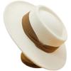 French Retro Simple White Woolen Flat Top Panama Top Hat Female Autumn And Winter British Celebrity Felt Elegant Hat