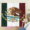 2pcs- Mexican Flag Eagle Cactus Bohemian Printed Curtains, Pole Bag Home Decoration, Room Decoration