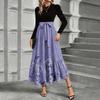 Women's Floral Print High Waist Fashionable And Elegant Dress