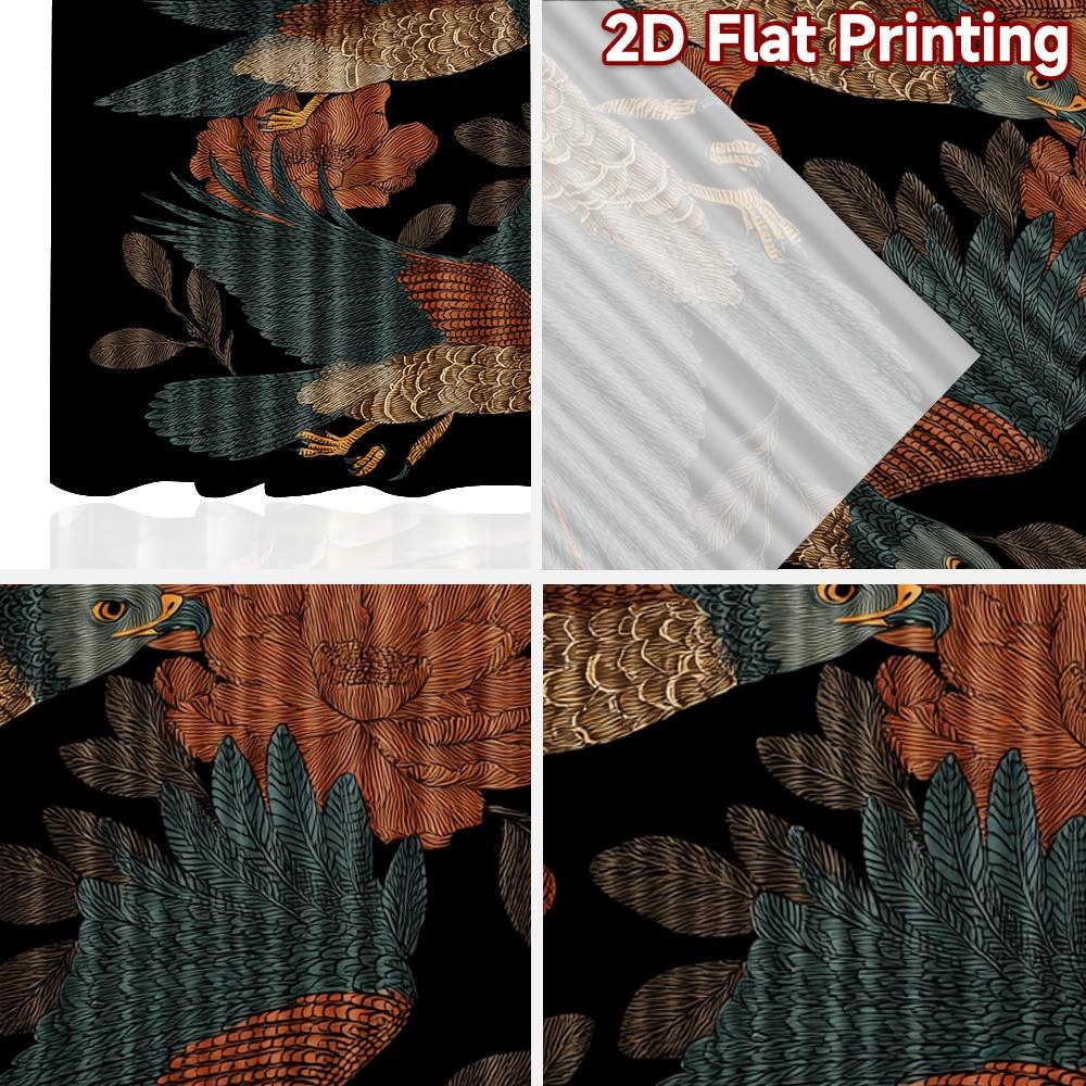 Set Of 2 Flat Printing Curtains Without Rod Flying Hawks Flowers Women Is Day Festival Fashion Versatile Polyester Curtain