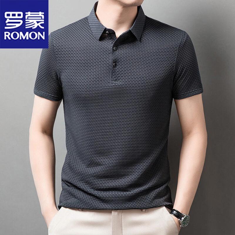 ROMON Men s Summer Business Casual Polo Shirt 2XL