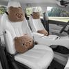 Cuscino per Sedile Auto Peluche Orso Accogliente Caldo e Traspirante Spugna Morbida Elastica Riempito Riduce il Dolore all'Anca Ottimo per l'Inverno Si Adatta alla Maggior Parte delle Auto