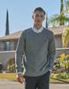 USPOLOASSN Cotton Long Sleeve Cable Round Knit_M/Grey
