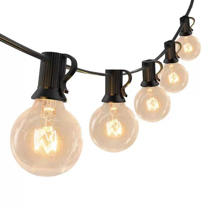 Solarbetriebene wasserdichte LED Edison G40 Lichterkette für den Außenbereich, für Camping und Weihnachtsdekoration