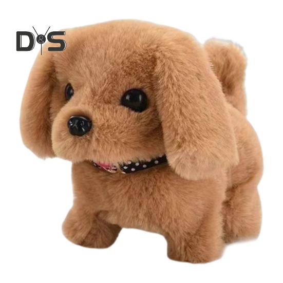 Electric Plush Dog Toy Baby Tummy Time Interactive Barking Tail Wagging Walking Puppy Toy Early Education Crawling Animal Toy Toddlers Boys Girls