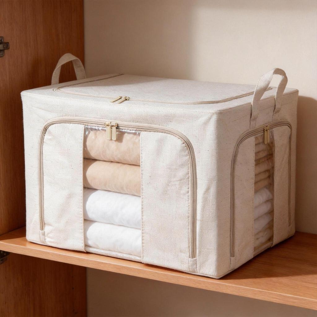 Three-Door Tianshan Cotton & Linen Storage Box for Clothes & Quilts