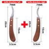 1Pc Horse Hoof Knife With Wooden Handle Stainless Steel Cutter Multi-functional Right/Left Hand Cattle Donkey Foot Pruning Tools