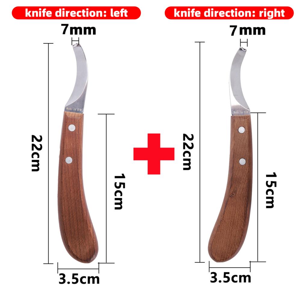 1Pc Horse Hoof Knife With Wooden Handle Stainless Steel Cutter Multi-functional Right/Left Hand Cattle Donkey Foot Pruning Tools