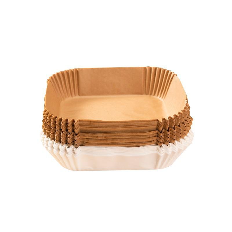 Round Silicone Oil Air Fryer Paper Tray - Disposable, Non-stick, Oil-Absorbing Food Pad for Home Baking