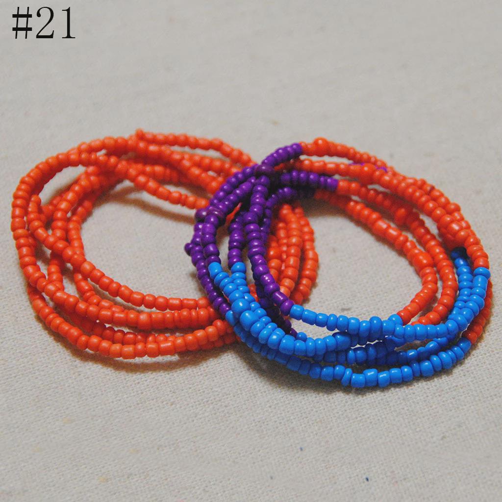 

Разноцветная двухслойная цепочка на талию из бисера ручной работы для женщин