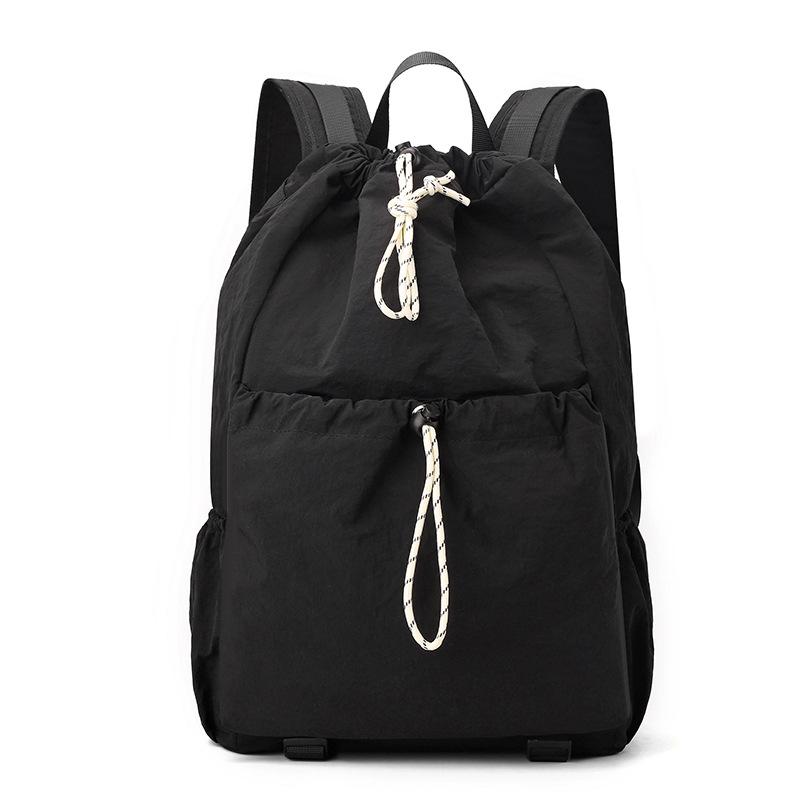 

Легкий водовідштовхувальний рюкзак для спорту на відкритому повітрі, жіночий рюкзак на шнурку чорний