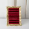Suporte de Exibição de Joias Veludado Estilo Porta-Retrato Vintage Para Anéis Brincos e Pequenos Acessórios Com Múltiplas Opções de Cor