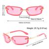Futuristic Shades Eyewear Square Candy Color Sunglasses Y2K Rimless Dopamine Dressing Eyewear Accessories Women's Sun Glasses