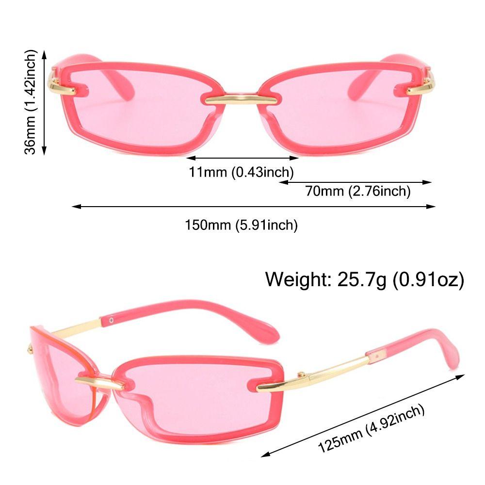 Futuristic Shades Eyewear Square Candy Color Sunglasses Y2K Rimless Dopamine Dressing Eyewear Accessories Women's Sun Glasses