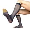 Men's Over The Calf Dress Socks Breathable Fabric Thin See Through Nylon Stockings for Formal Event and Business Meeting