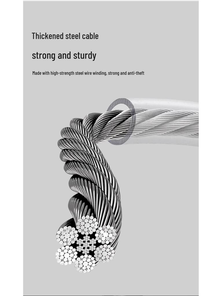 TOSUOD Taşınabilir Çelik Kablo Kilidi - Tek Döngülü Başlıklı Hırsızlığa Karşı Araba ve Bisiklet Tel Kilidi