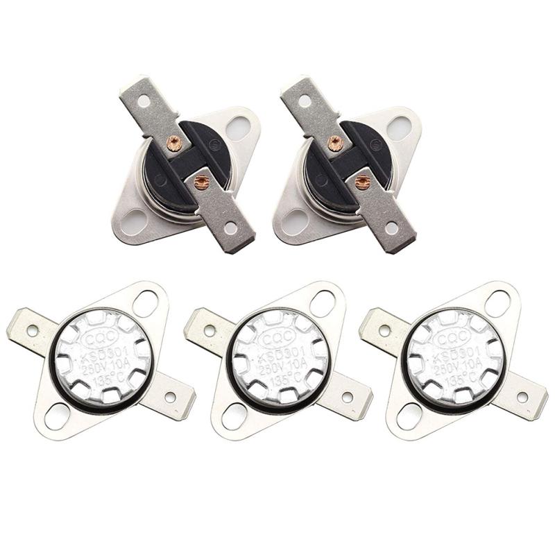 5 Pcs KSD301 Thermal Control Switch 250V 10A Normally Closed NC Thermostat Temperature Switch