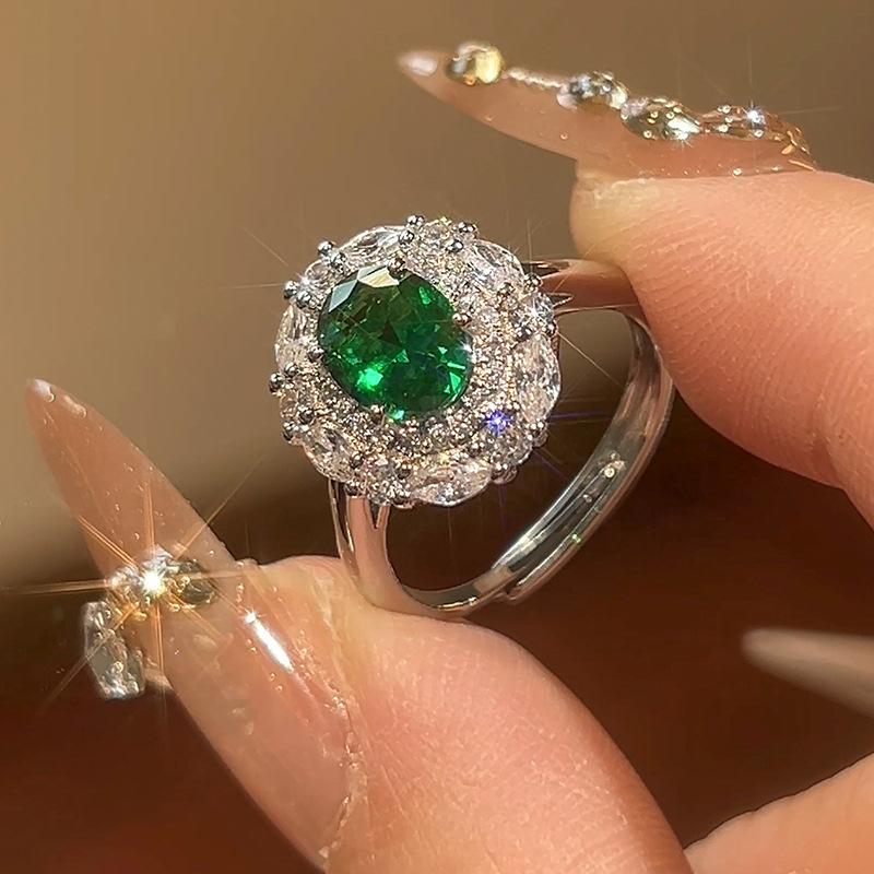 

Набор украшений Huamei Ювелирные изделия S Серьги с серебряной иглой Изумрудное ожерелье Премиум Женщины