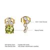 Umcho Real Natural Peridot 925 Sterling Silver Stud Earrings For Women Ladys Party Jewelry Asymmetrical Earrings Christmas Gift