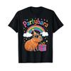 Partybara Party Capybara Birthday T Shirt Vintage Top For Everyday Wear Versatile Designer Clothes Unisex Slightly