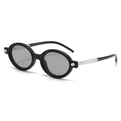 Mode Punk Kleine Ovale Sonnenbrille Literarisch Trendig Runder Rahmen Sonnenbrille Hip Hop Flache Brille für Damen & Herren
