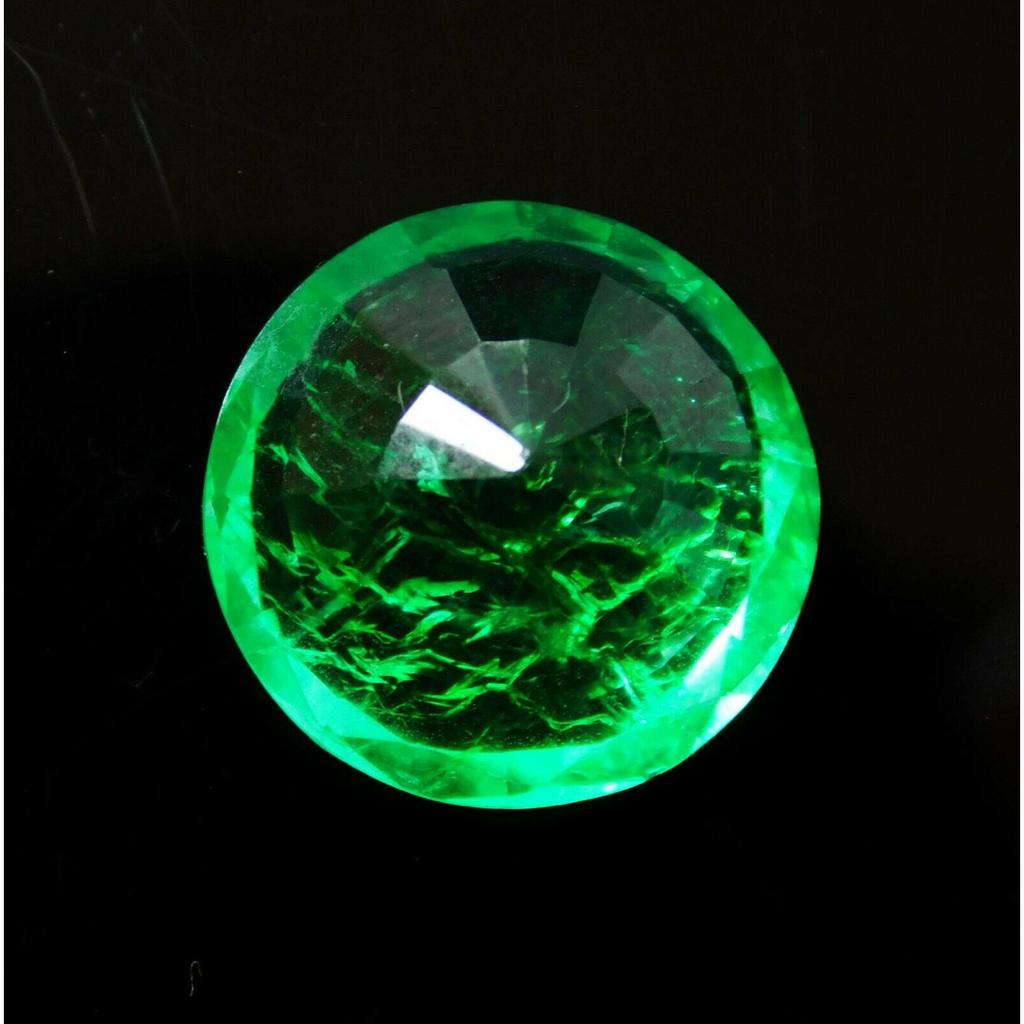 Colombian Green Emerald 7 Ct Natural Round Cut Loose Gemstone
