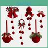 Christmas Bell Hanging Decoration With Red Velvet For Holiday Tree And Window Decor