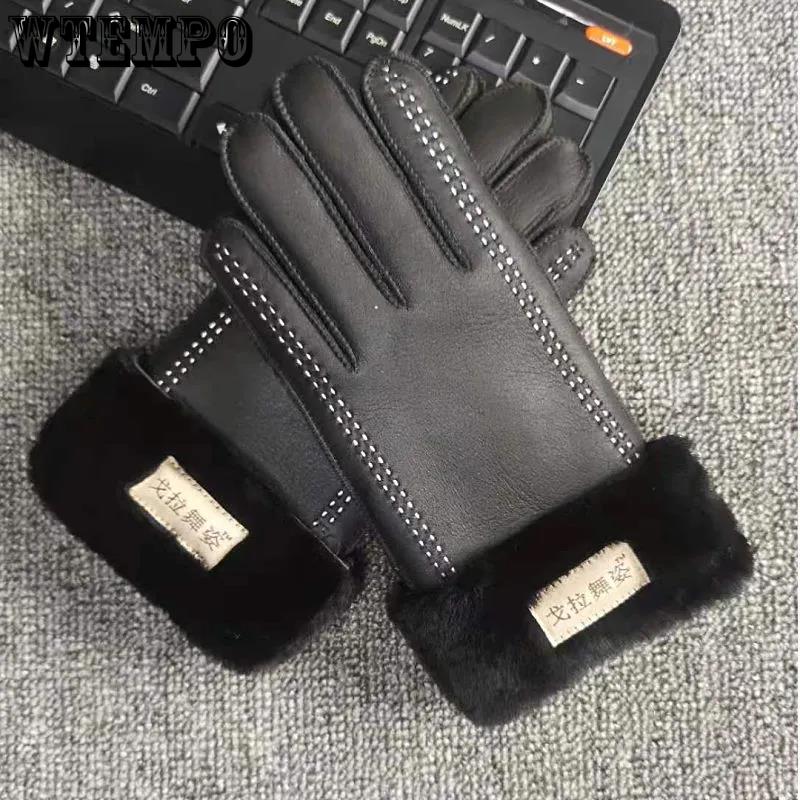 WTEMPO 1 Pair of Women's Cold-proof Windproof Full Finger Faux Leather Gloves Cold-proof Windproof Soft Gloves Warm Outdoor Travel PU Gloves