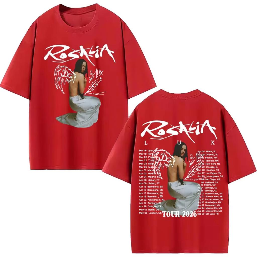 Summer Bestselling Singer Rosalia Lux 2026 Tour Unisex Vintage Hip Hop Street Style Short Sleeve Casual Unisex And Unisex Tshirt