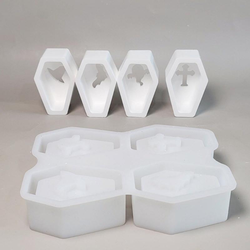 Silikon Sargformformen Halloween Party Dekoration Zubehör Kreativer Schmuck Seife Kerze Bastelwerkzeug Antihaft