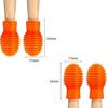 Roczential Drumstick Tip Drumstick Mute Damper Tip Silicone Drumstick Silencer Tip Protective Caps for Beginners 4-Piece Covers, Supporters, (Orange)