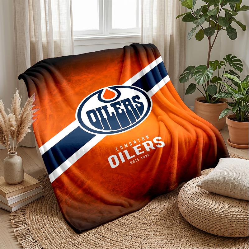 Coperta in Flanella Stampata con Logo Hockey Calda e Confortevole, Amica della Pelle, per Divano, Letto, Uso Quotidiano Indoor