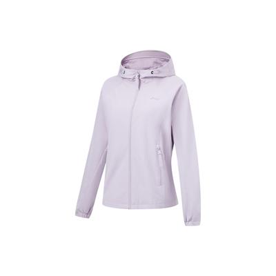 Li Ning Fitness Series Effen Kleur Hooded Windbreaker Dames Jassen Zijde-Paars AFDT650-3